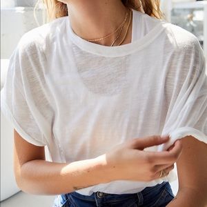 White Free People Moonlight T Shirt